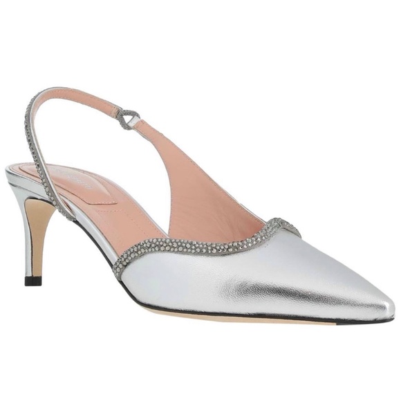 NEW 🔹Alberta Ferretti 🔹Rhinestones Silver Pumps 🔹IT38/ US7~8/24.5cm - Picture 2 of 10